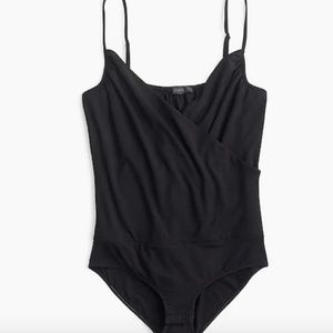 J Crew Black Wrap Bodysuit NWT